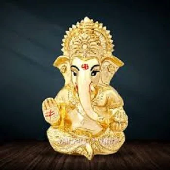  Golden Ganesha Plated Statue