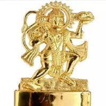 Gold Hanuman Planted Statue