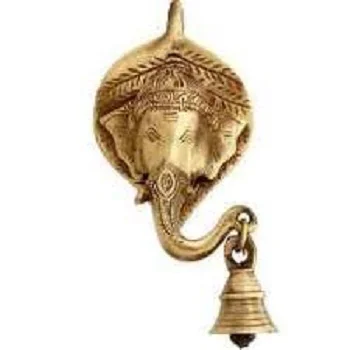Two Moustaches Ganesh   Gold Planted statue