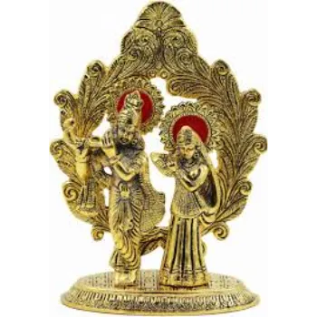  Golden Krishna radha Statue