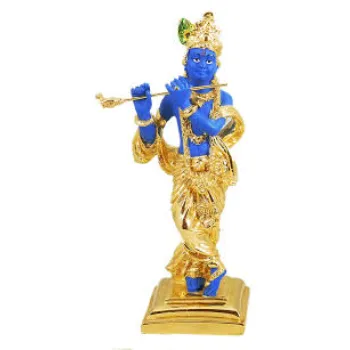  Gold Plated Krishna Statue