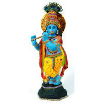  Krishna Gold Plated Statue