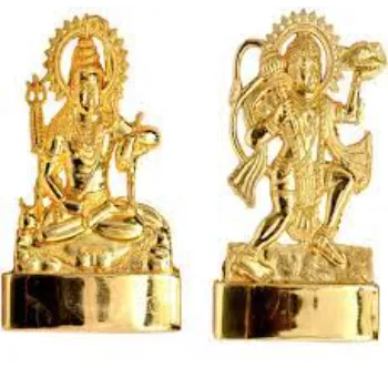  Gold Plated Shiva Hanuman Statue