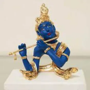 Gold Plated Krishna Statue