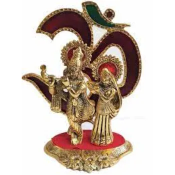 Golden Radha Krishna Plated Statue