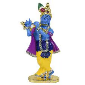  Gold Plated Krishna Statue
