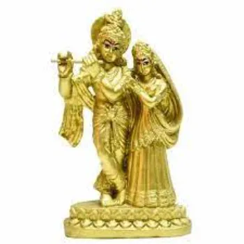  Golden Radha Krishna Plated Statue
