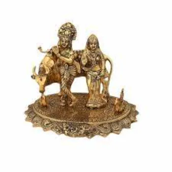  Brass Gold Radha Krishna Statue