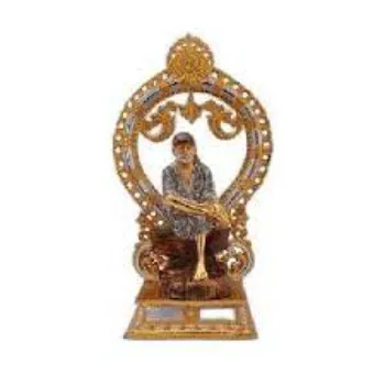  Handecor Brass Gold Plated Sai Baba Statue