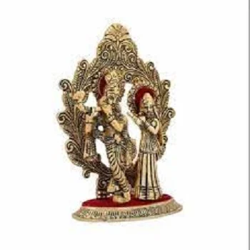 Radha Krishna Gold Plated Statue 