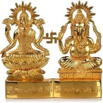 Laxmi Ganesh Gold Plated Statue