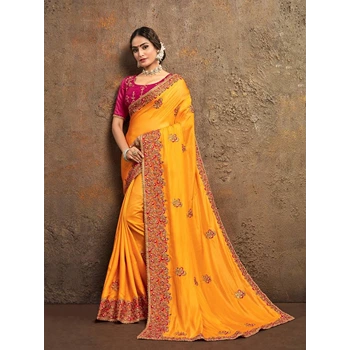 Yellow Color Gorgeous Sarees
