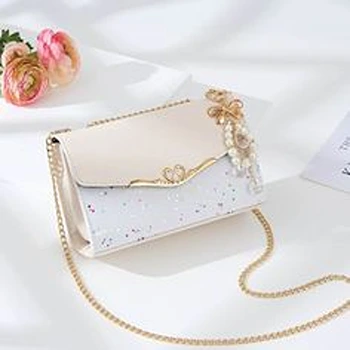 Sturdy Compact White Classic Bag For Girls