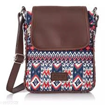Brown Color Bag with Modern Print for Ladies