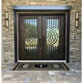 Metal Iron Wooden Powder Coated Safety Door, For Home, Size: 3.5*7 Feet