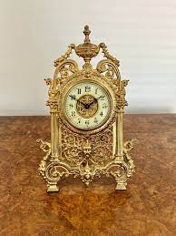 Pierced Brass Desk Clock 