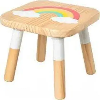 Rainbow Print On Kids Stool