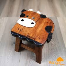 Cow Wooden Kids Stool