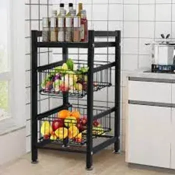 Black Metal Kitchen Storage  Rack 