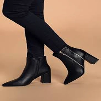 Fine Polishing Black heel Boot For ladies For Ladies