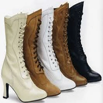 Long Size Leather Heel Boot For ladies