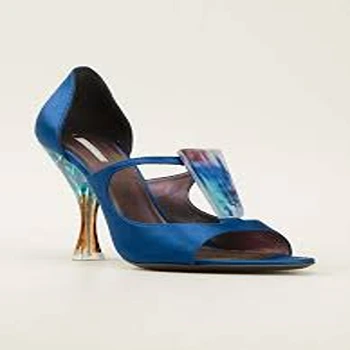 Fine Polish Attractive Blue High Heel For Ladies