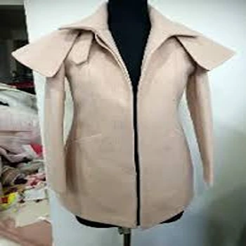 Attractive Cream Leather Jacket For Girls