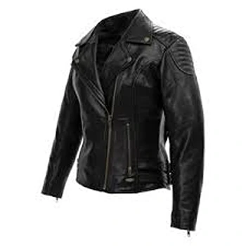 Black  Leather Jacket For Ladies