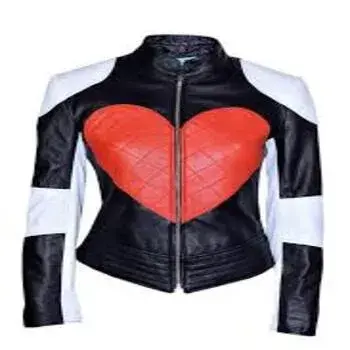 Embellished Heart Print Jacket For Ladies 
