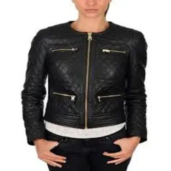 Stylish Faux Leather Ladies Jacket
