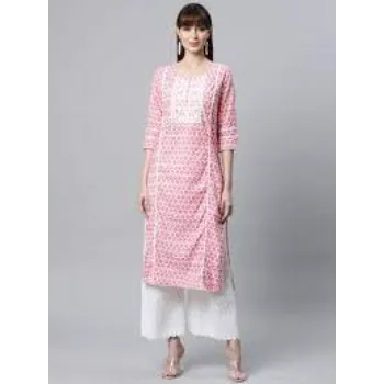 Designer Women Pink Kurtis  