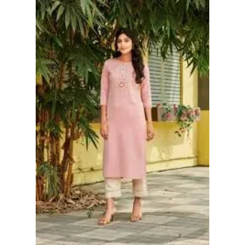 Women Fancy Light Pink Kurtis