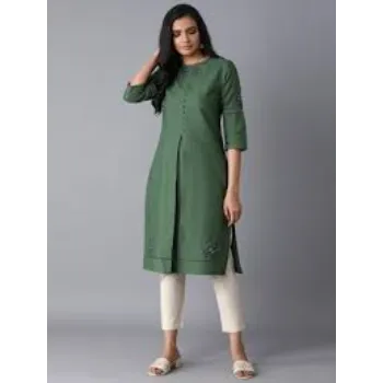 Green Ladies Cotton Kurtis
