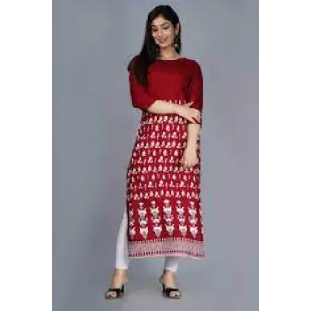 Ladies Red Embroidery Kurtis