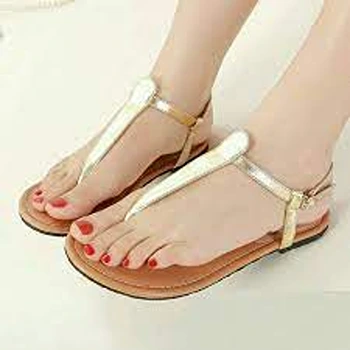 Golden Strap Sandal for Ladies