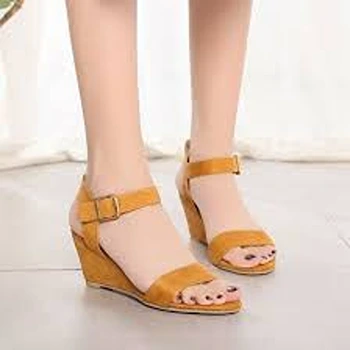 Yellow Heel Sandal For Ladies