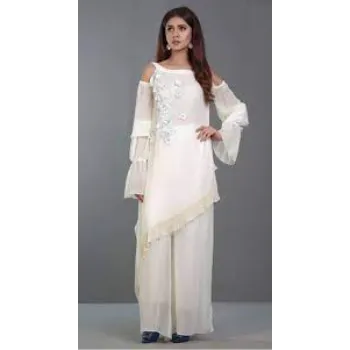 Modern Designer Ladies White Color Suit