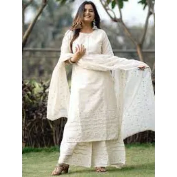 Off White Cotton Suit For Ladies