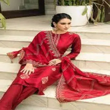 Red Thread Embroidery Ladies Suits