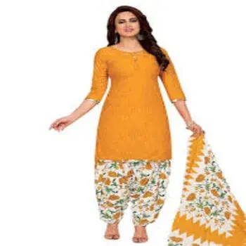 Simple Suit With Printed Salwar
