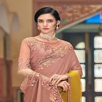 Skin Friendly Latest Embroidery Saree