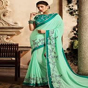 Pretty Latest Embroidery Saree