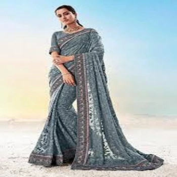 Fancy Modern Latest Embroidery Saree