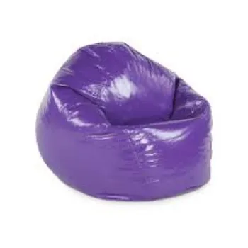 Blue Leather Bean Bag