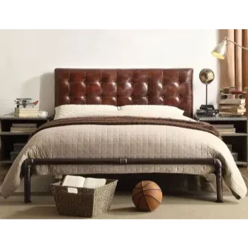 Polished Leather Bed