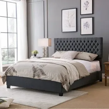 Plain Leather Bed