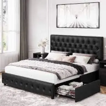 Durable Leather Bed