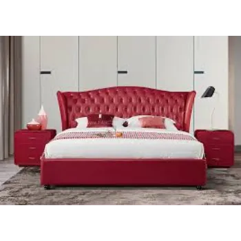 Leather Bed Red Color 