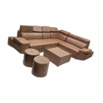 Polished Leather Sofa Set