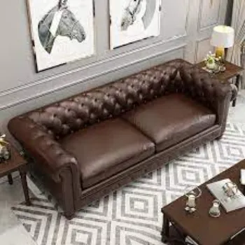 Brown Leather Sofa Set